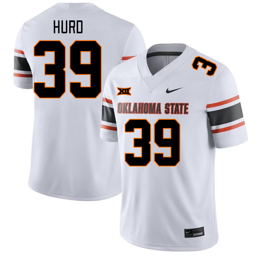 Men #39 Christian Hurd Oklahoma State Cowboys College Football Jerseys Stitched-White